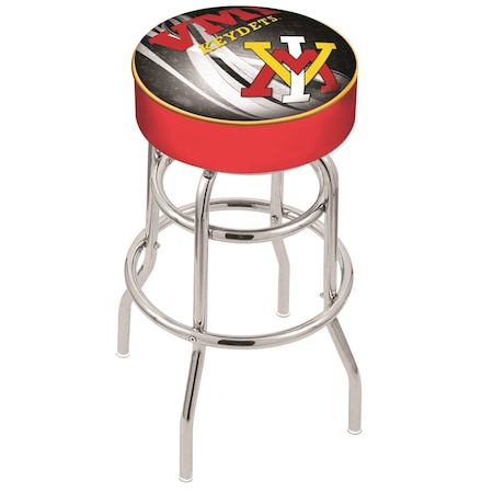 Holland Bar Stool Co 25" Virginia Military Inst Cushion Seat, 2-Ring Chrome Swivel Bar Stool L7C125VAMilI-D2